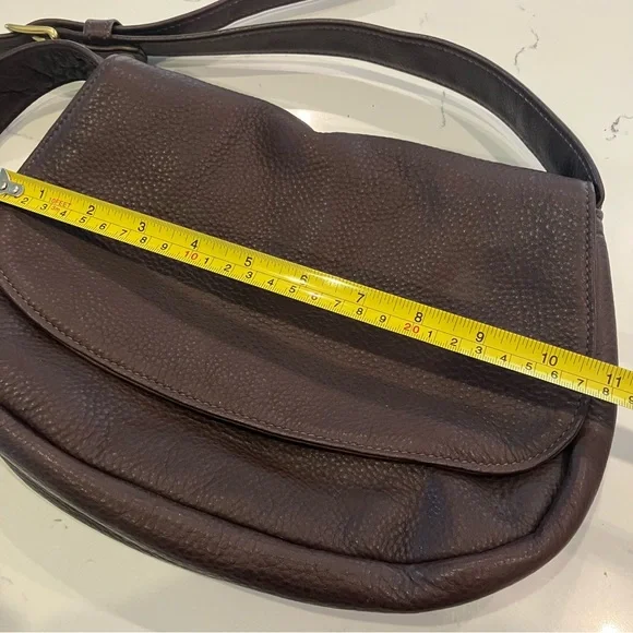 Libaire Beautiful Vintage Brown Pebbled Leather Crossbody Bag Shoulder Purse USA - Picture 14 of 15